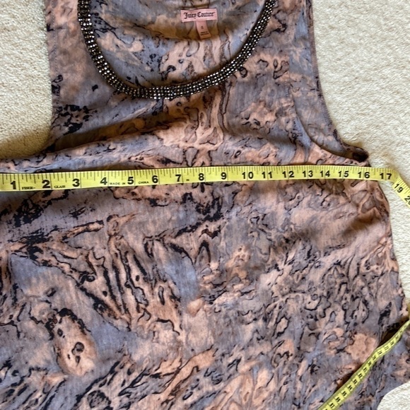 JUICY couture layered embellished gray and peach tank top Size Small - Picture 9 of 11